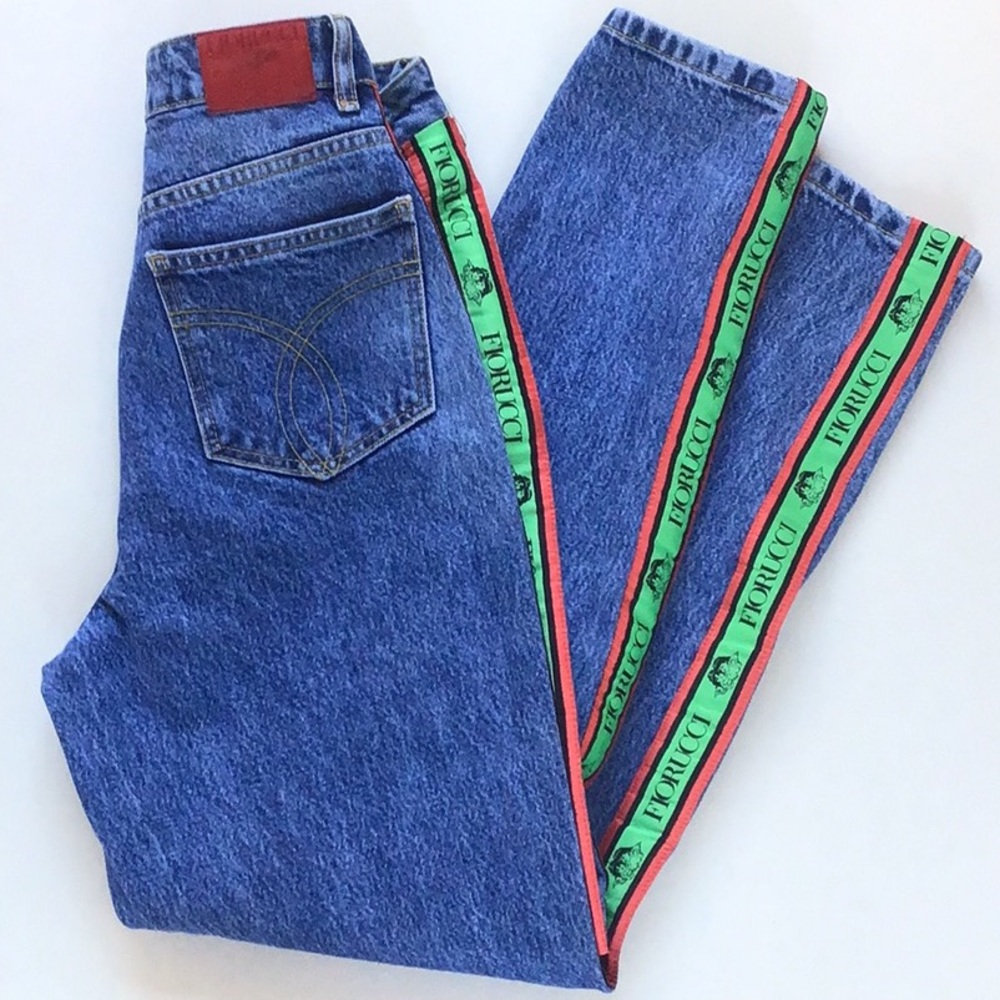 Rare Fiorucci Tara angels tape logo jeans